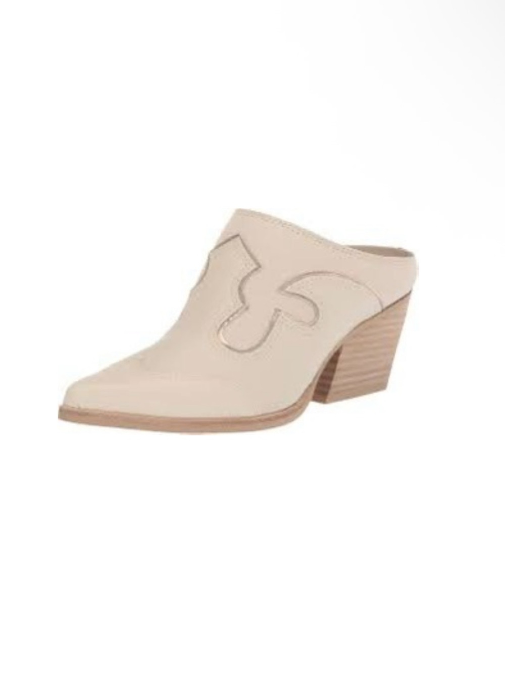 Dolce Vita Women's Cream Pointed-Toe Slip-On Western Mules 11